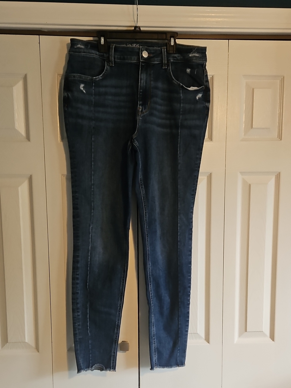Maurices Dark Blue Skinny Jeans with Subtle Distress